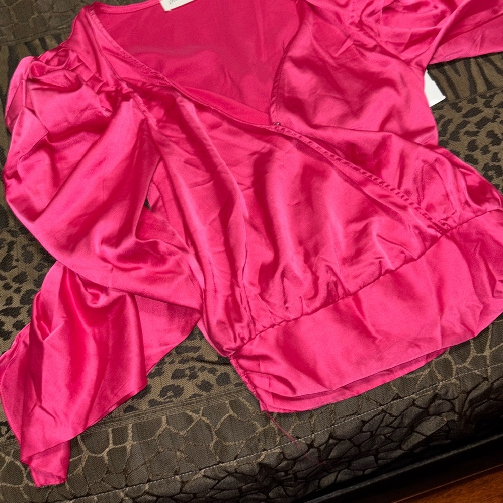 Vibrant Pink Satin Blouse